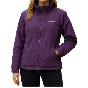 COLUMBIA OmniShield Fitted Ski Jacket Purple Fleece Lined Lightweight Pockets M